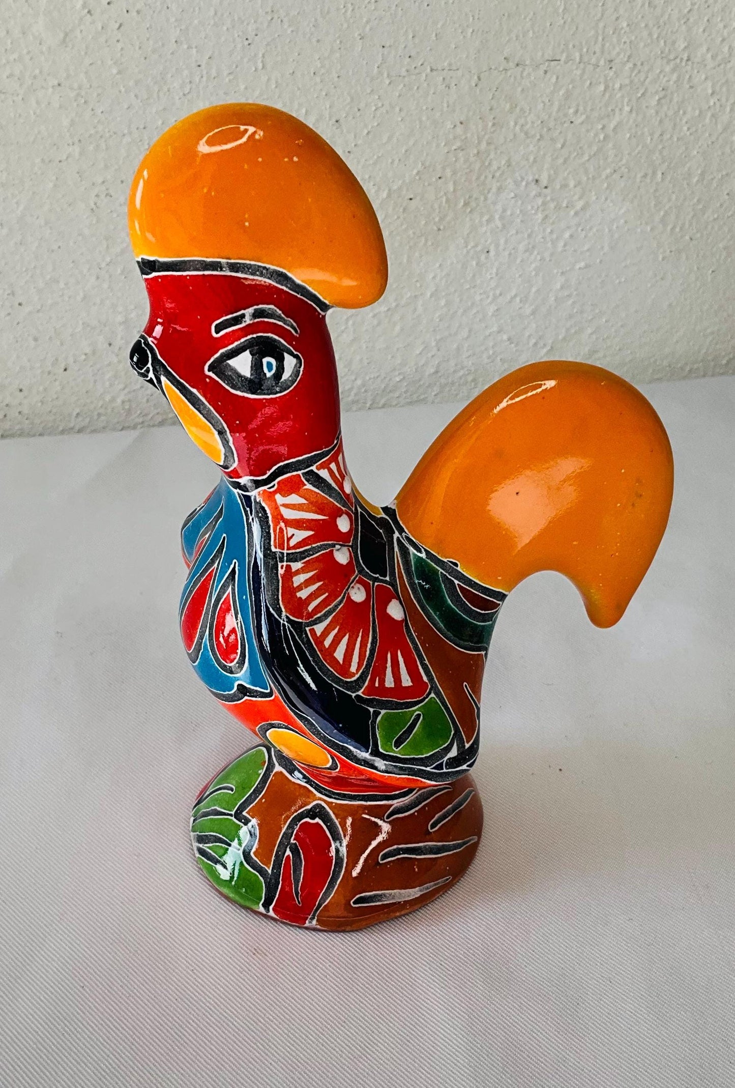 Hand Painted Talavera Rooster: Mexican Folk Art Decor