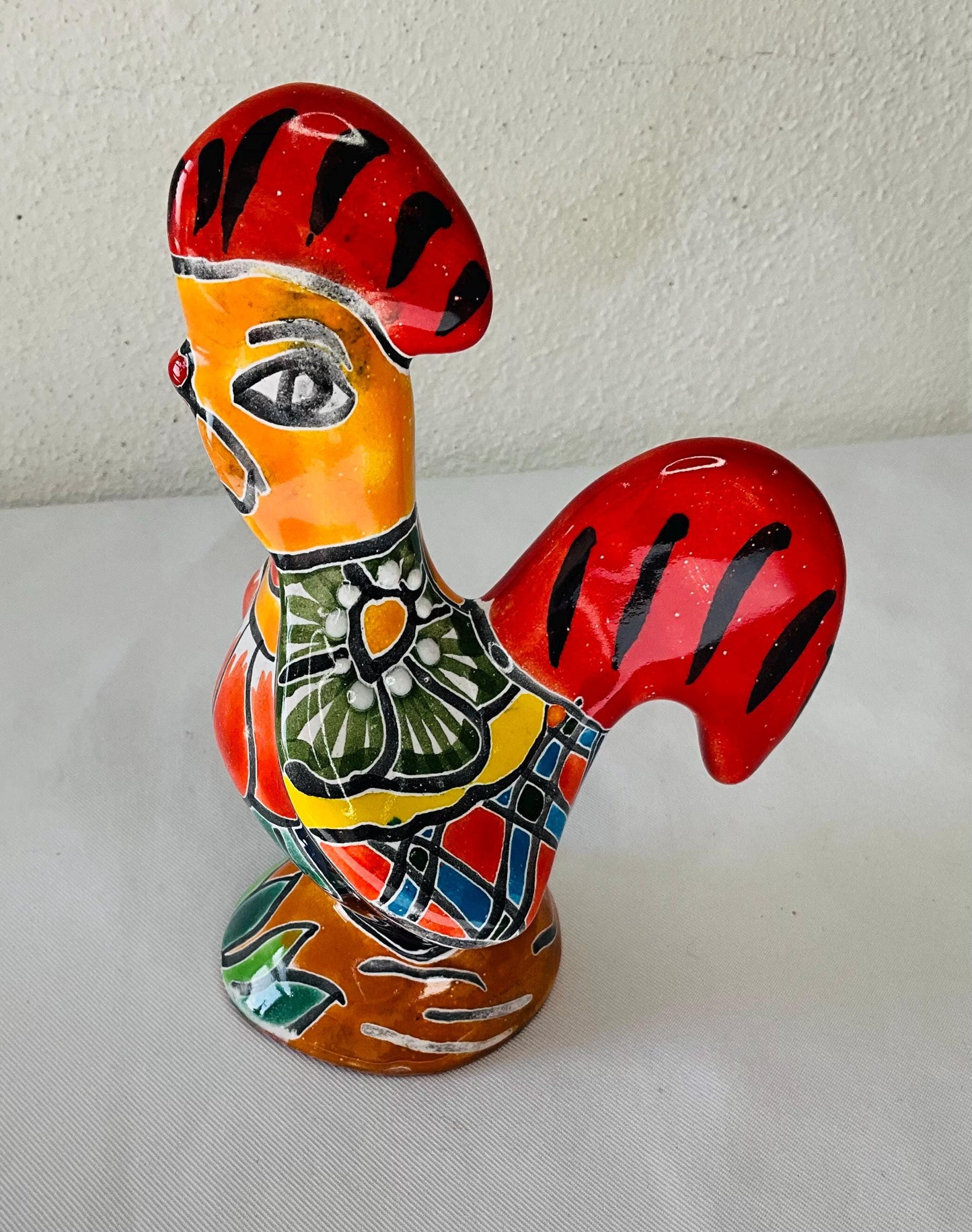 Hand Painted Talavera Rooster: Mexican Folk Art Decor