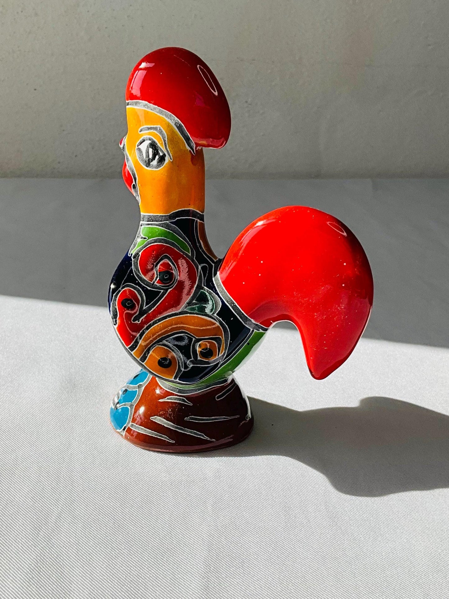 Hand Painted Talavera Rooster: Mexican Folk Art Decor