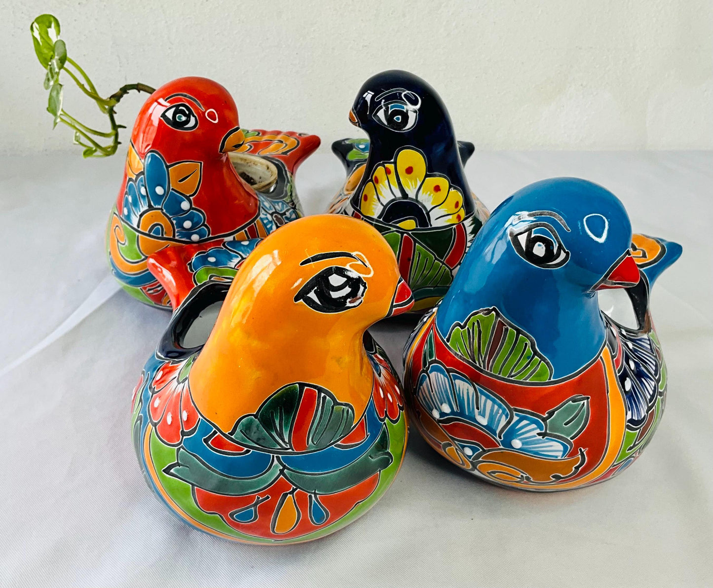 Paloma de talavera maceta