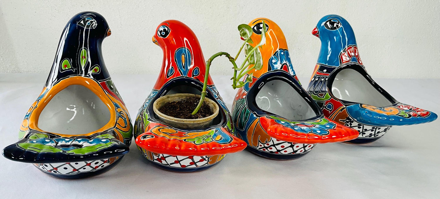 Paloma de talavera maceta