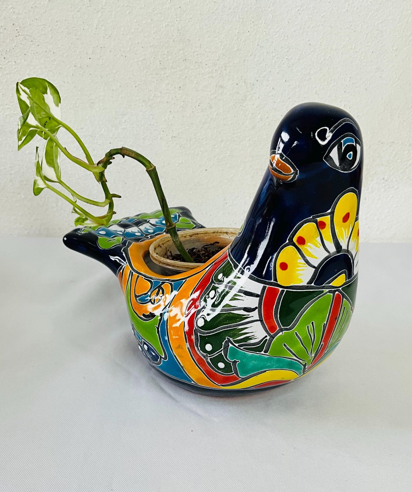 Paloma de talavera maceta