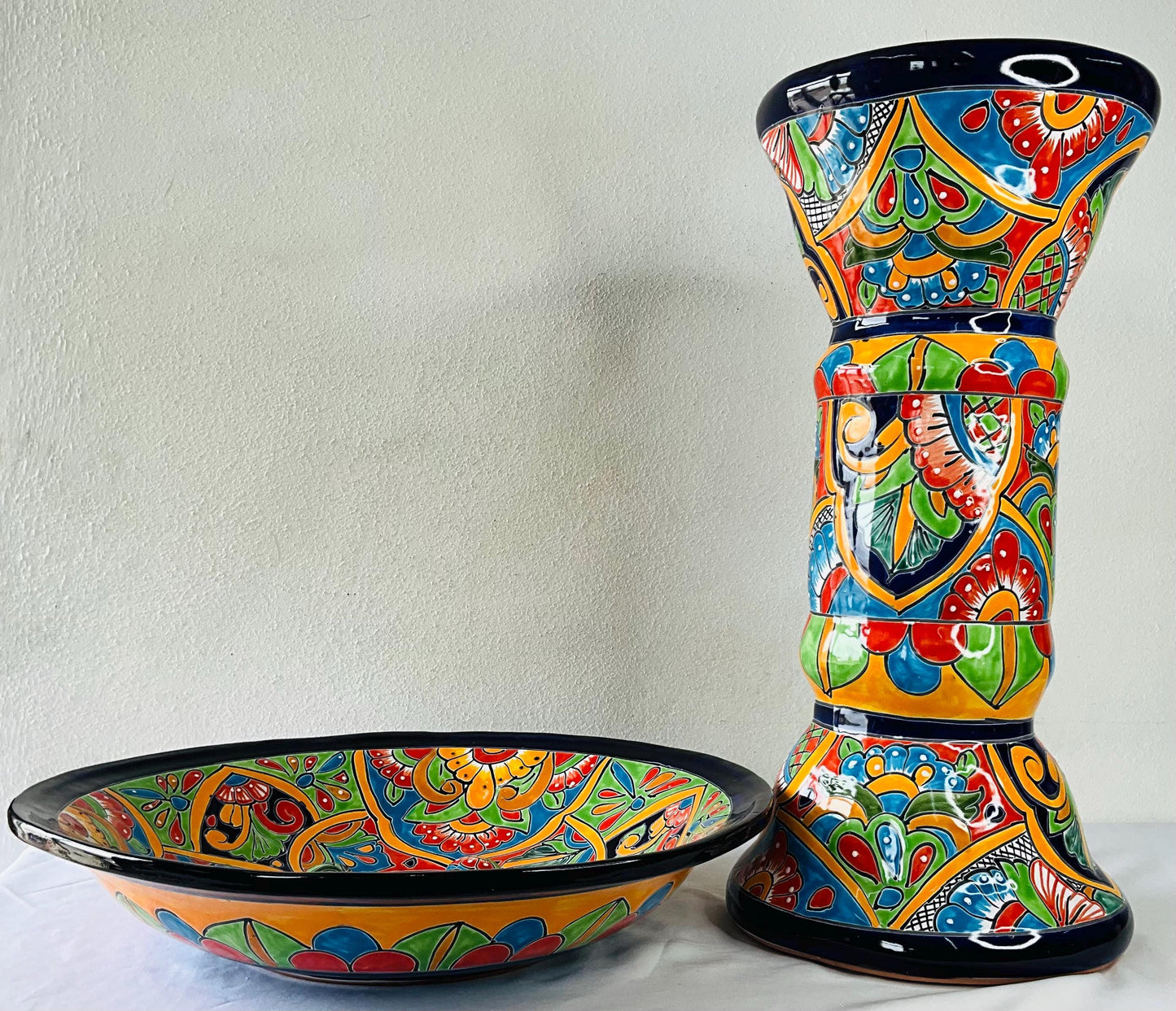 Talavera mexicana. Baño del pájaro de  cerámica
