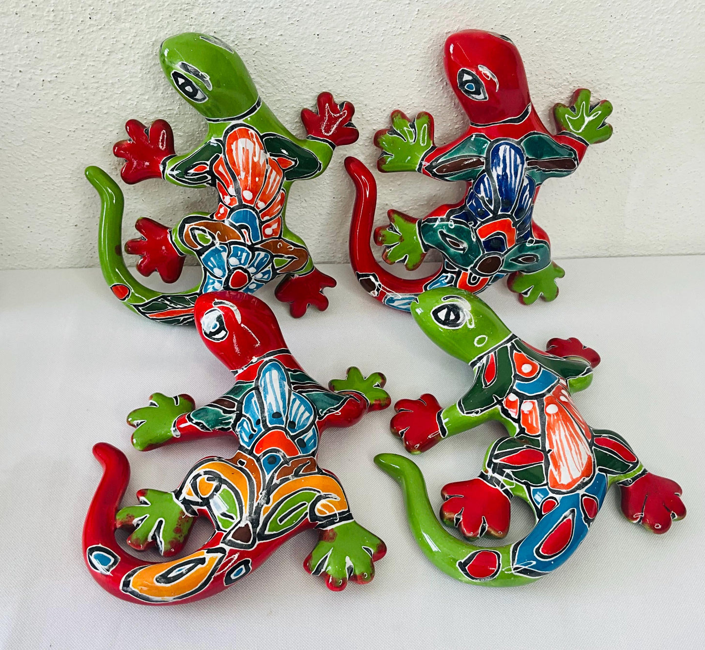 4 Pequeños lagartijas de talavera