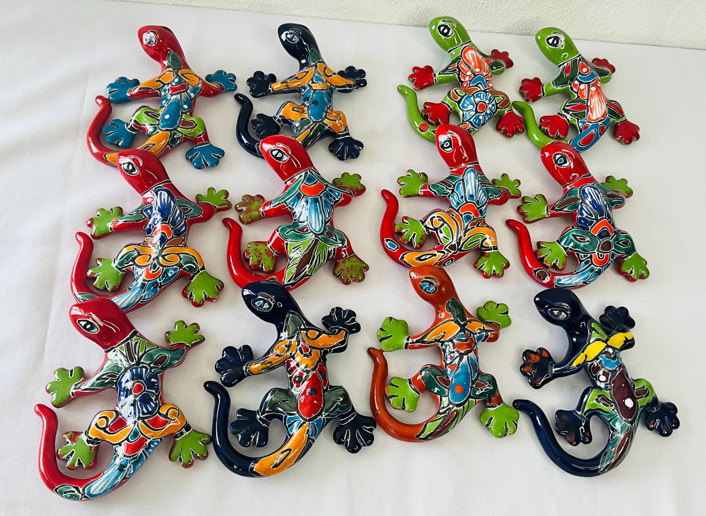 4 Pequeños lagartijas de talavera