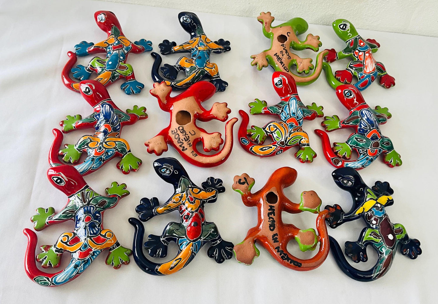 4 Pequeños lagartijas de talavera