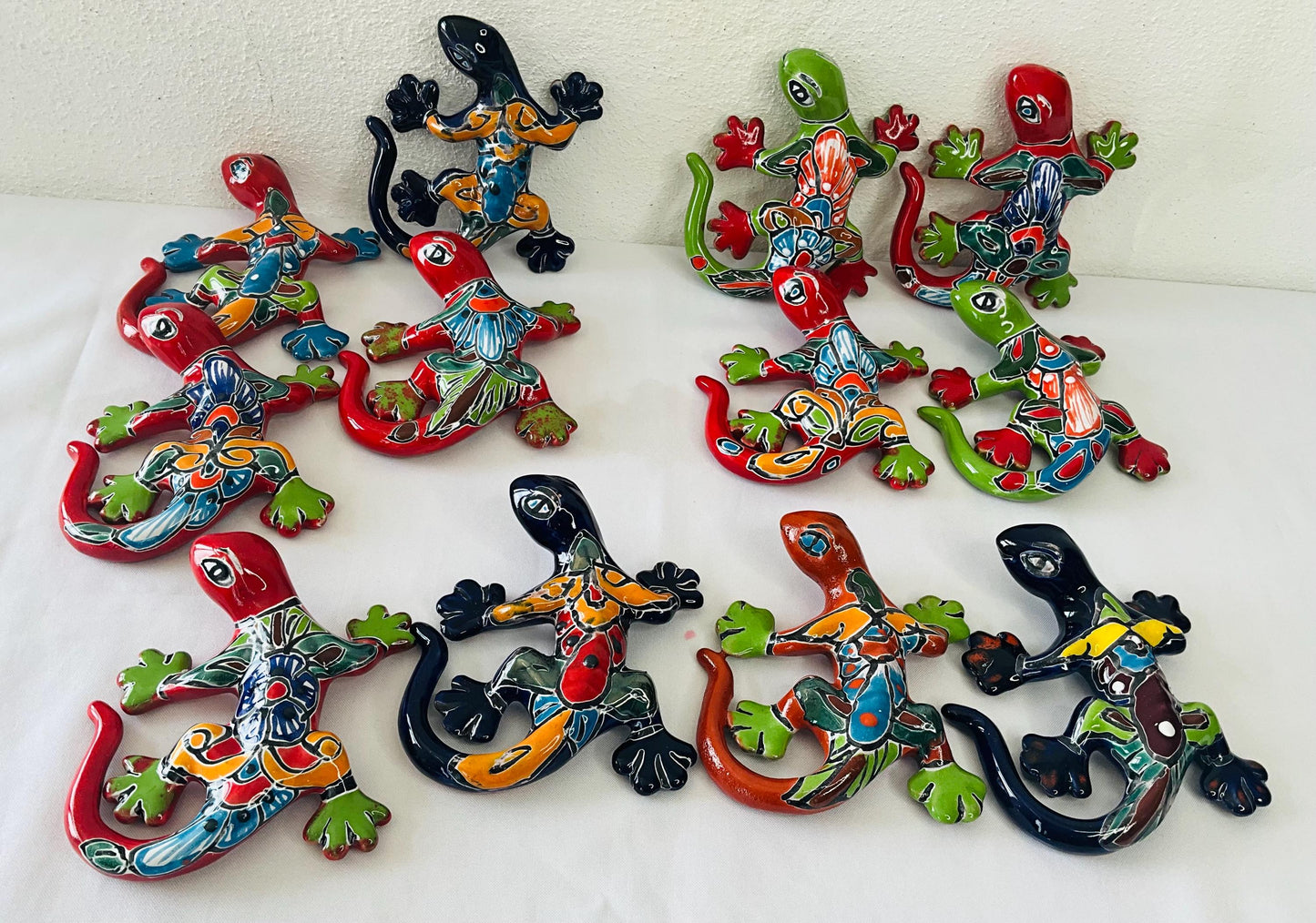 4 Pequeños lagartijas de talavera