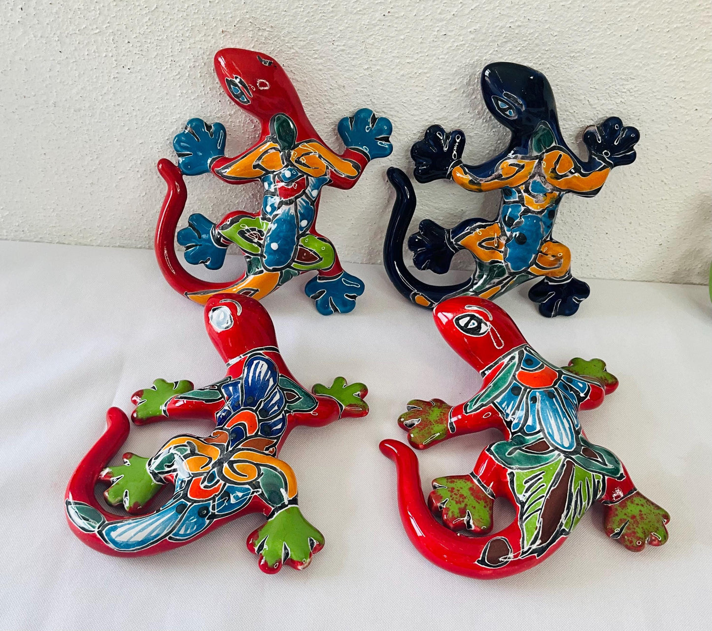 4 Pequeños lagartijas de talavera