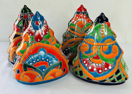 Hand-Painted Talavera Pine: Mexican Folk Art Decor