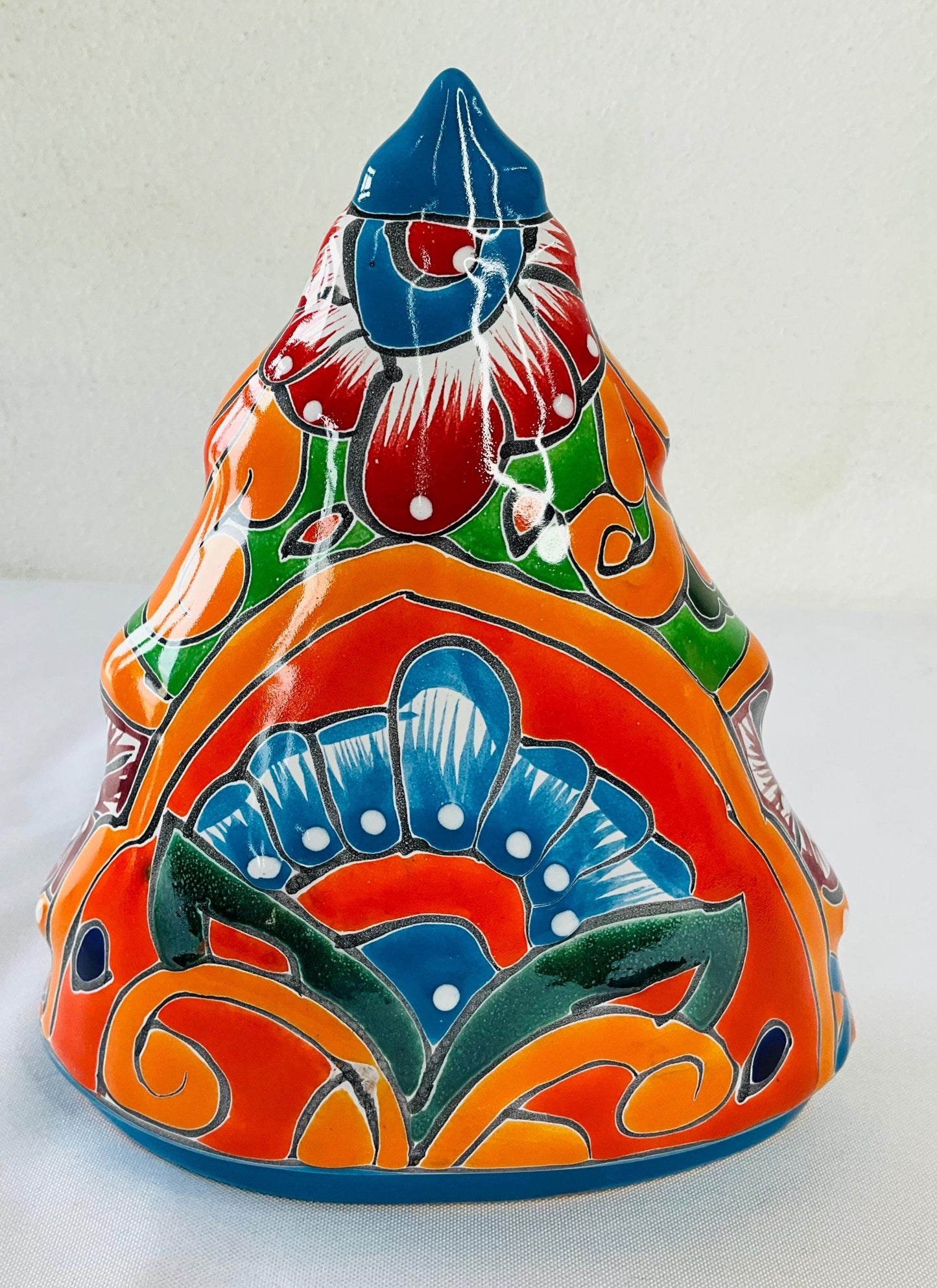 Hand-Painted Talavera Pine: Mexican Folk Art Decor