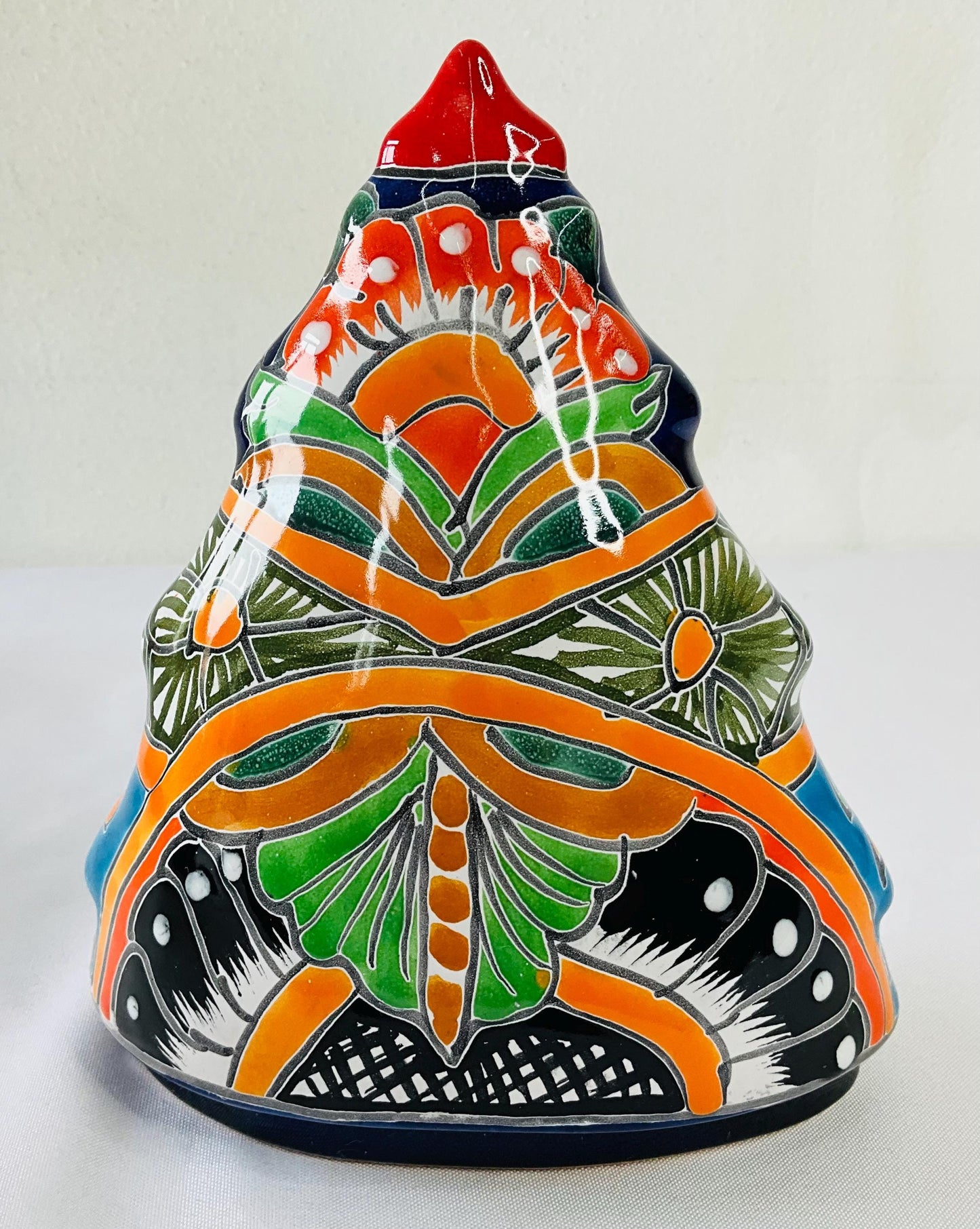 Hand-Painted Talavera Pine: Mexican Folk Art Decor