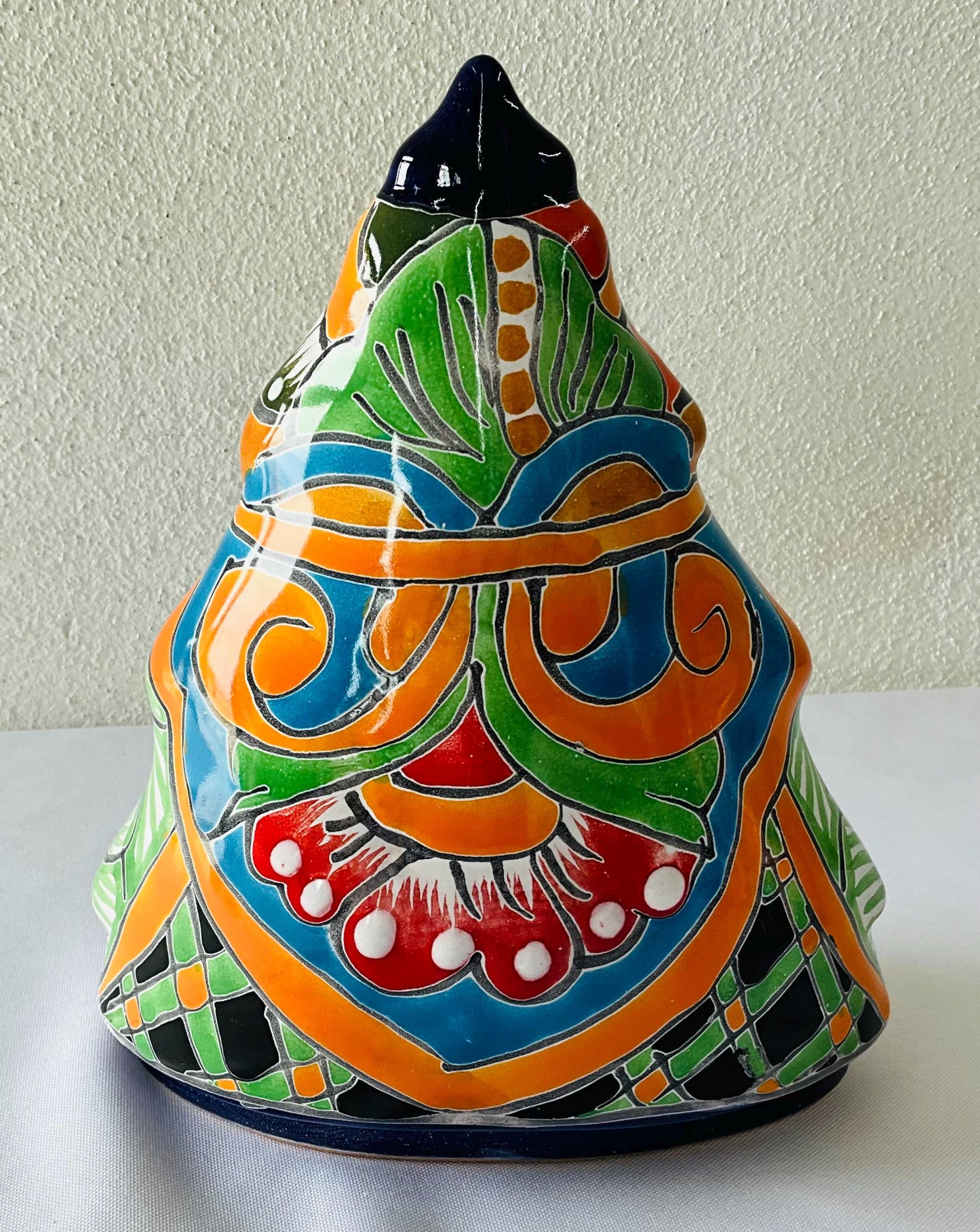 Hand-Painted Talavera Pine: Mexican Folk Art Decor