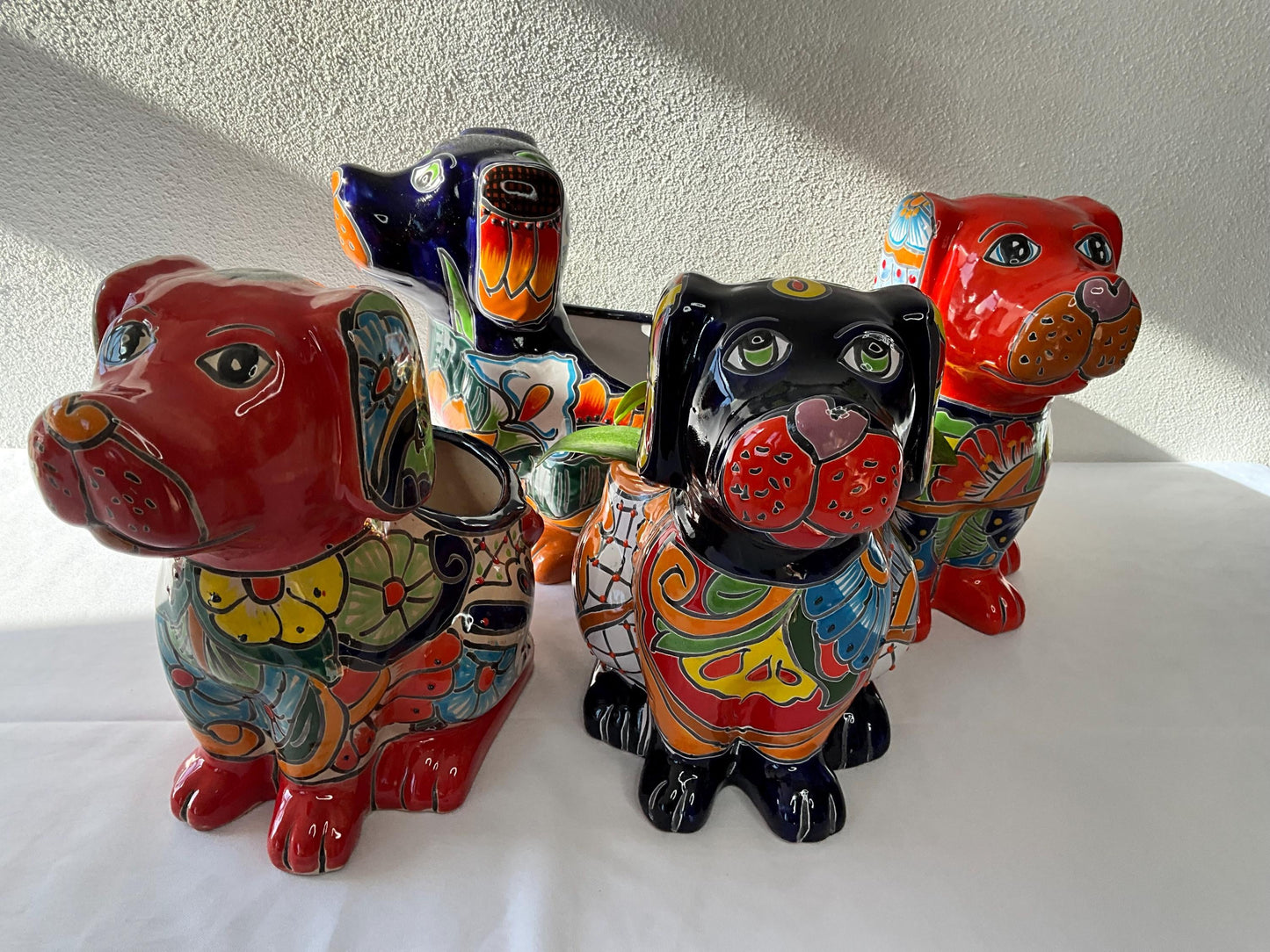 Talavera Dog Pot: Hand-Painted Mexican Planter