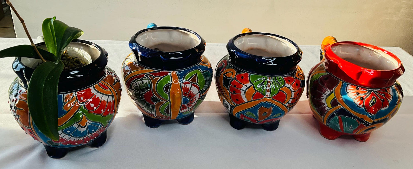 Talavera Elephant Pot: Decorative Indoor Outdoor Planter