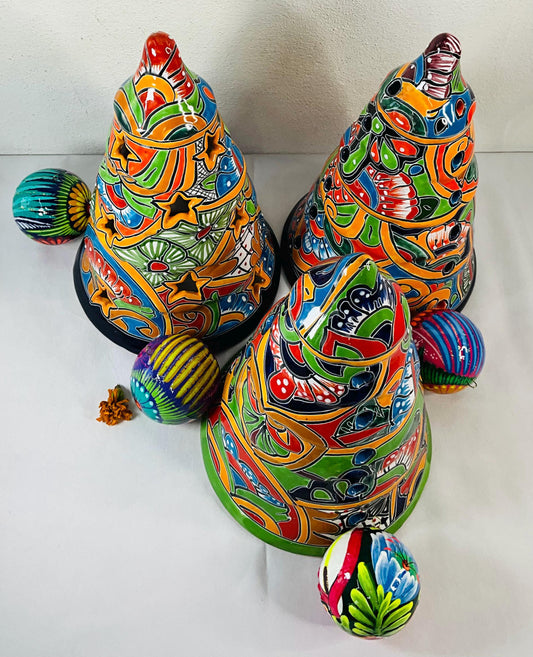 Hand-Painted Talavera Pine: Mexican Folk Art Decor