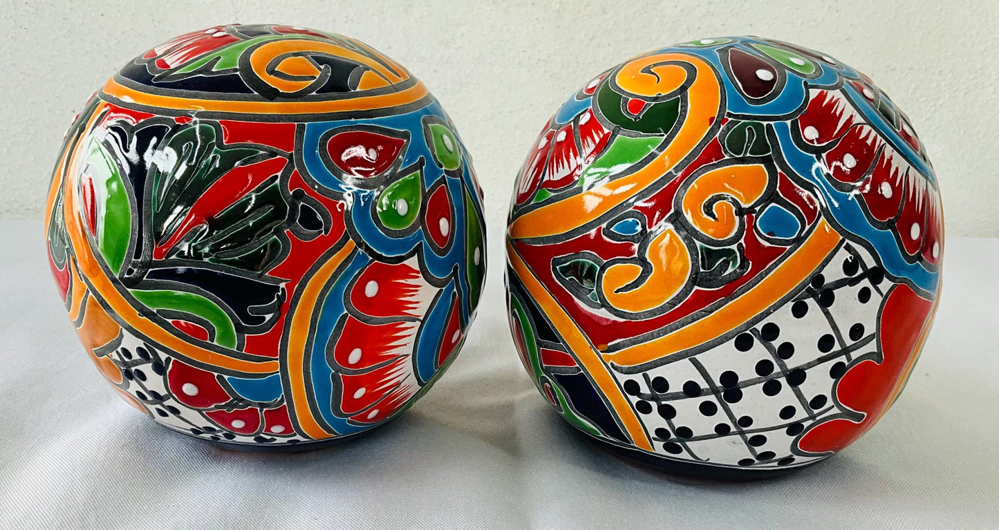 Hand-Painted Talavera  small spheres: Mexican Folk Art Decor