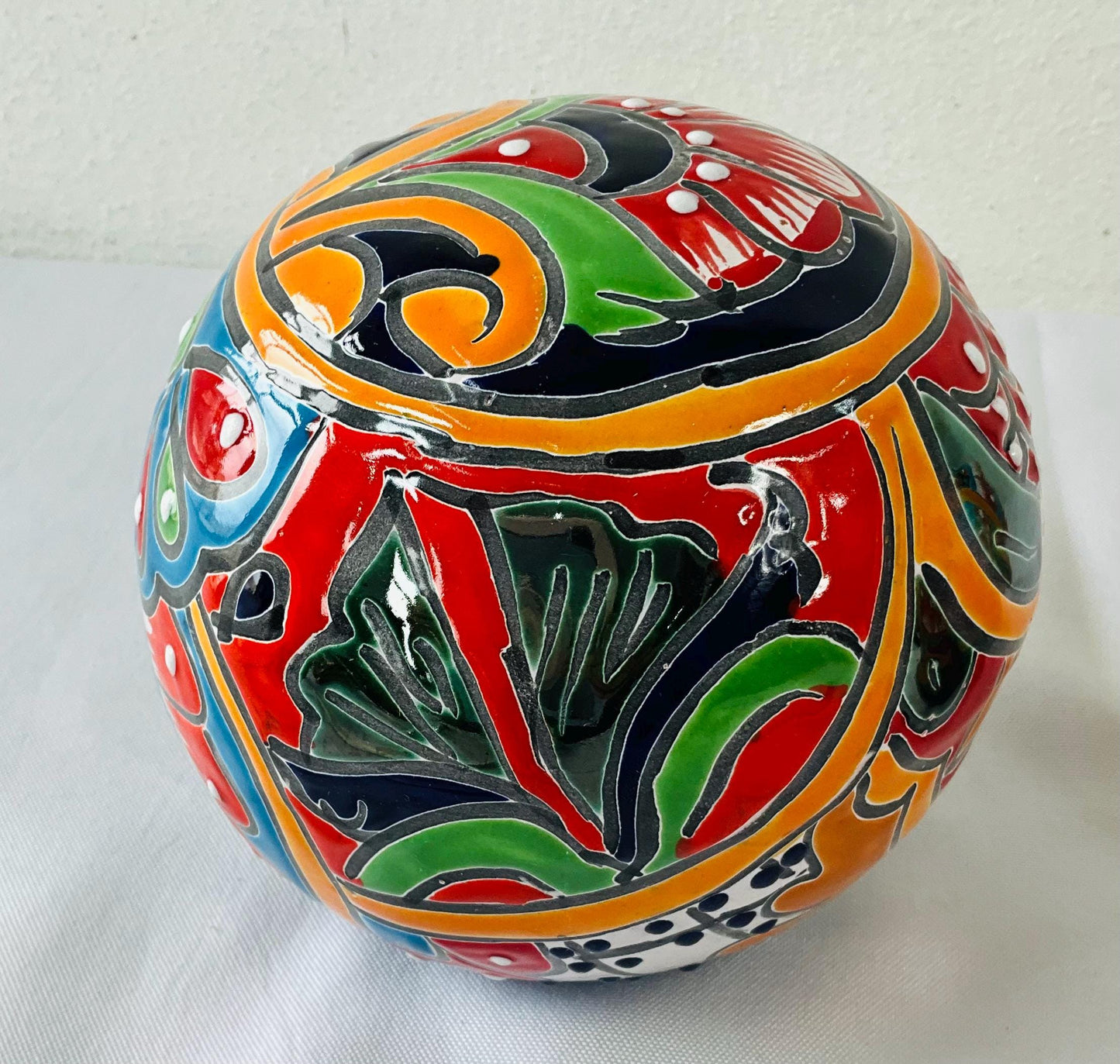 Hand-Painted Talavera  small spheres: Mexican Folk Art Decor