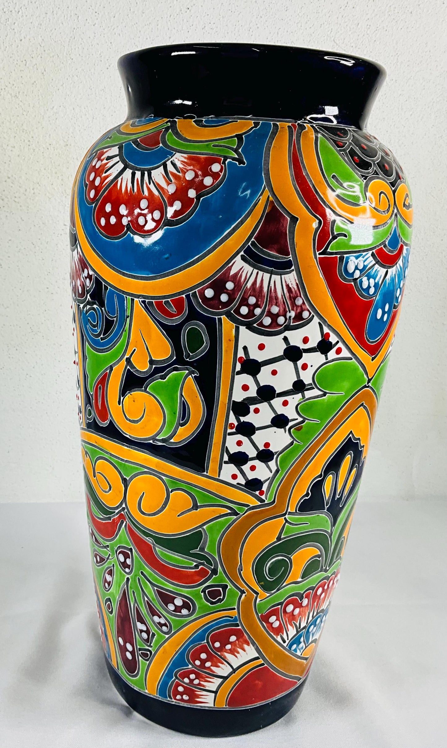 Florero azul elegante de talavera