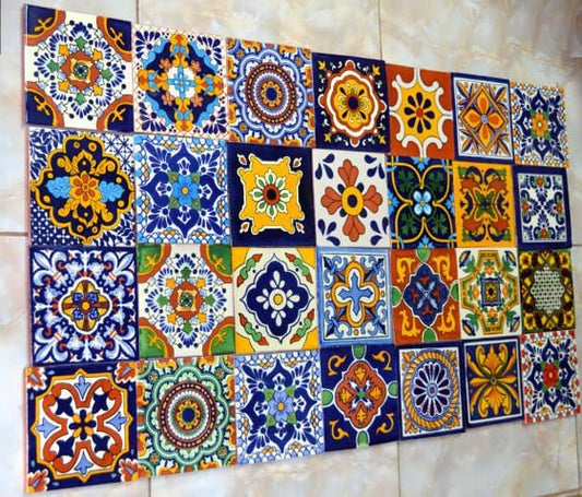 40 Mexican Tiles  6x6 Mix