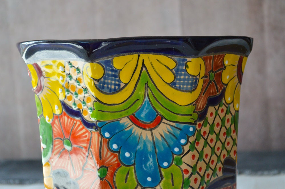Talavera pot Hexagonal