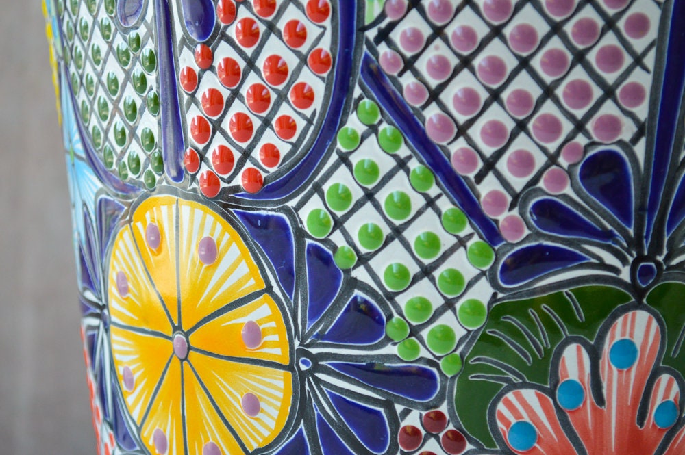 Colorful Medium Vaso Talavera Pot