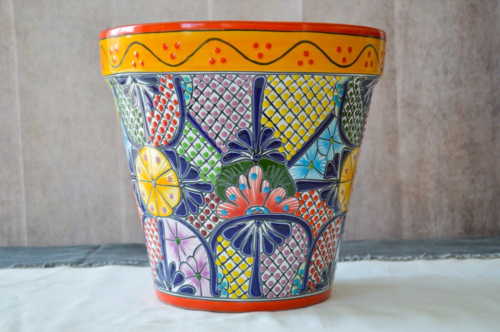 Colorful Medium Vaso Talavera Pot