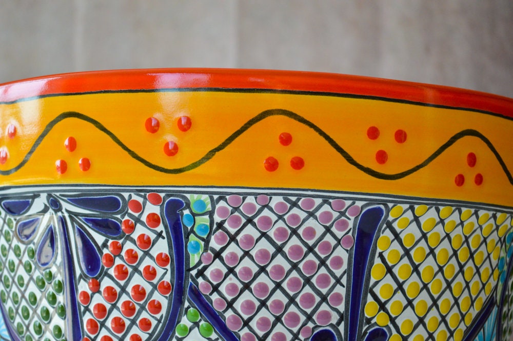 Colorful Medium Vaso Talavera Pot