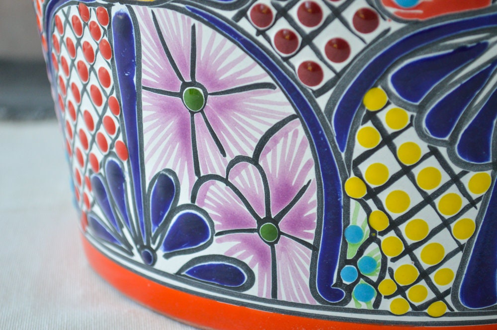 Colorful Medium Vaso Talavera Pot