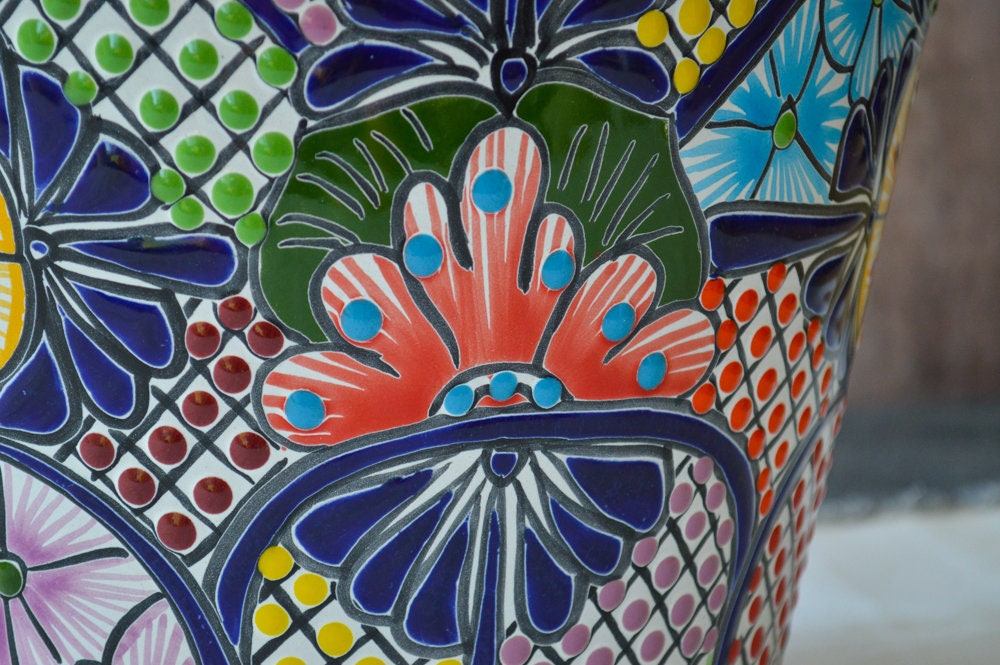 Colorful Medium Vaso Talavera Pot