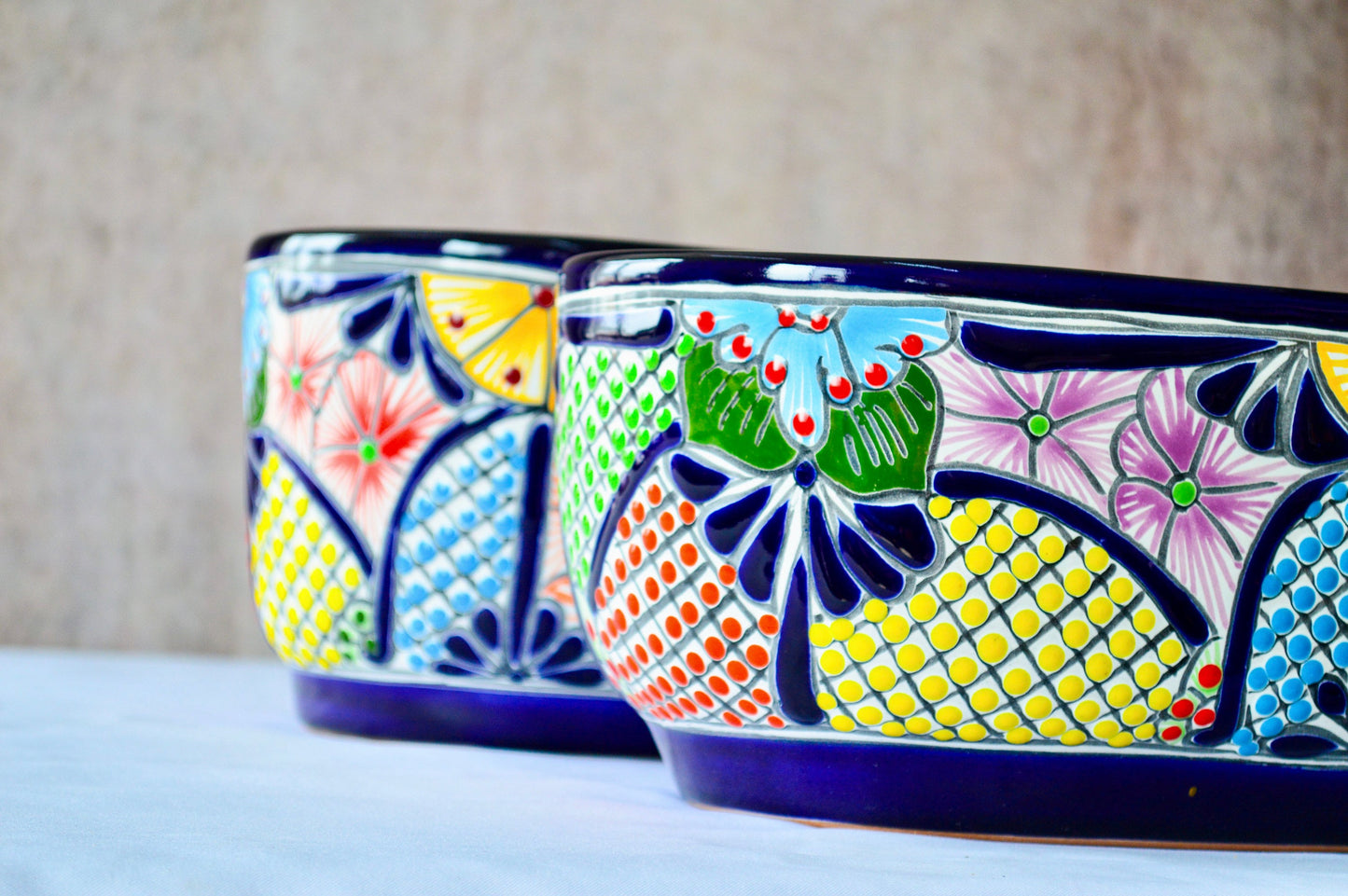 Colorful Talavera Long Pot