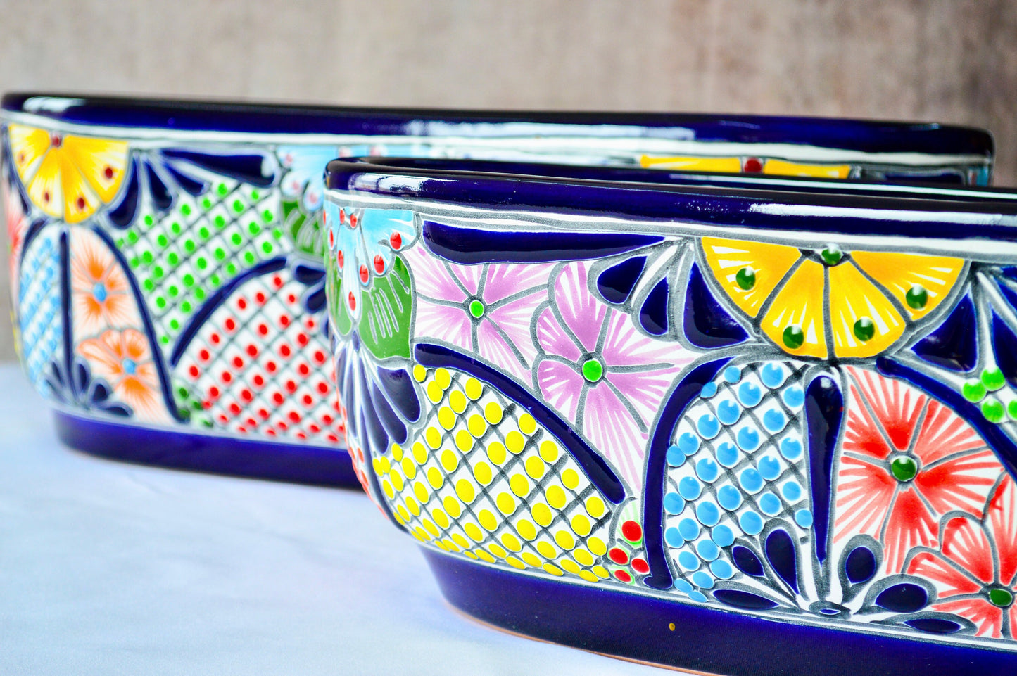 Colorful Talavera Long Pot