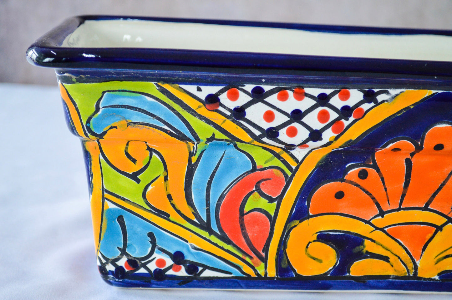 Colorful Talavera Long Pot