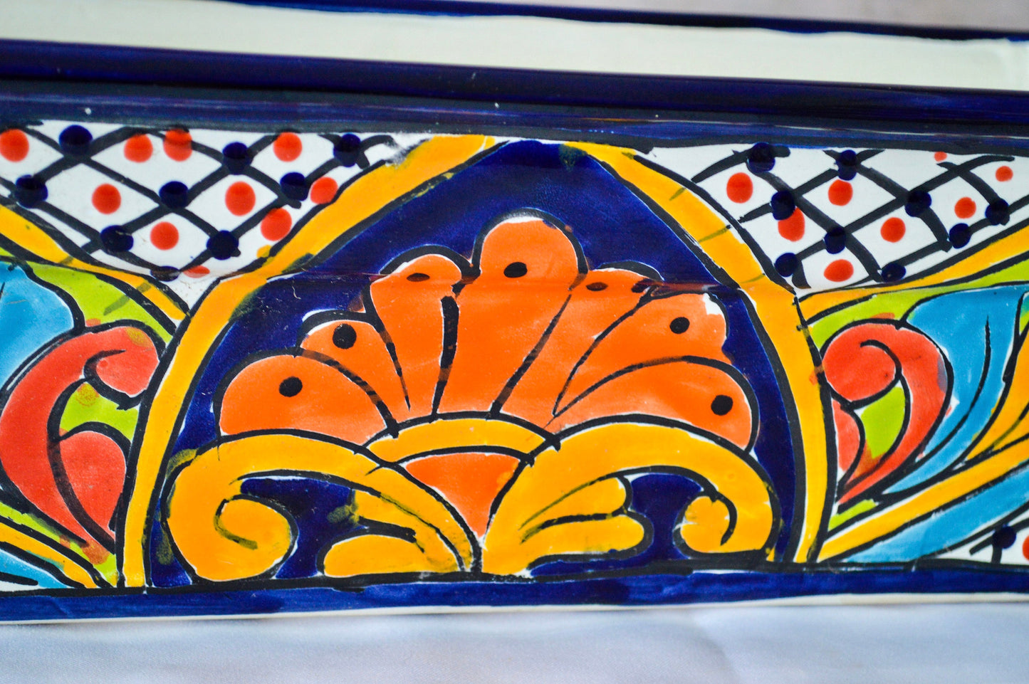 Colorful Talavera Long Pot