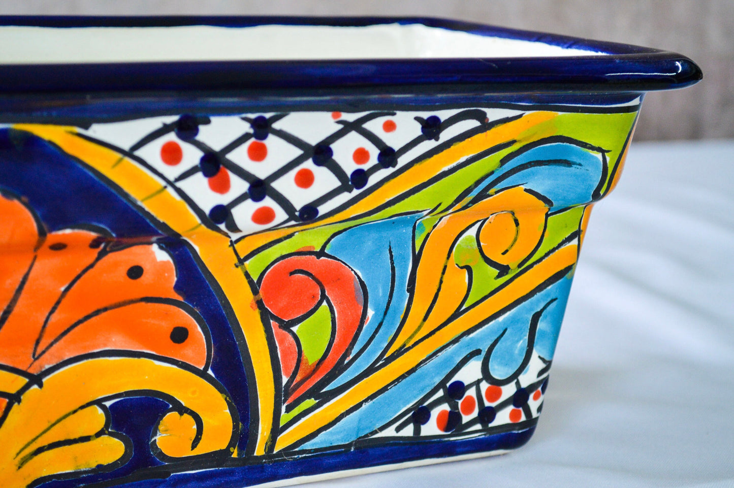 Colorful Talavera Long Pot