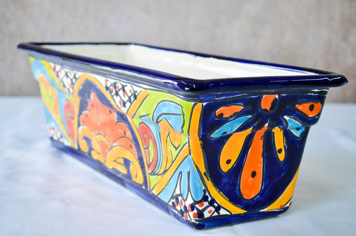Colorful Talavera Long Pot