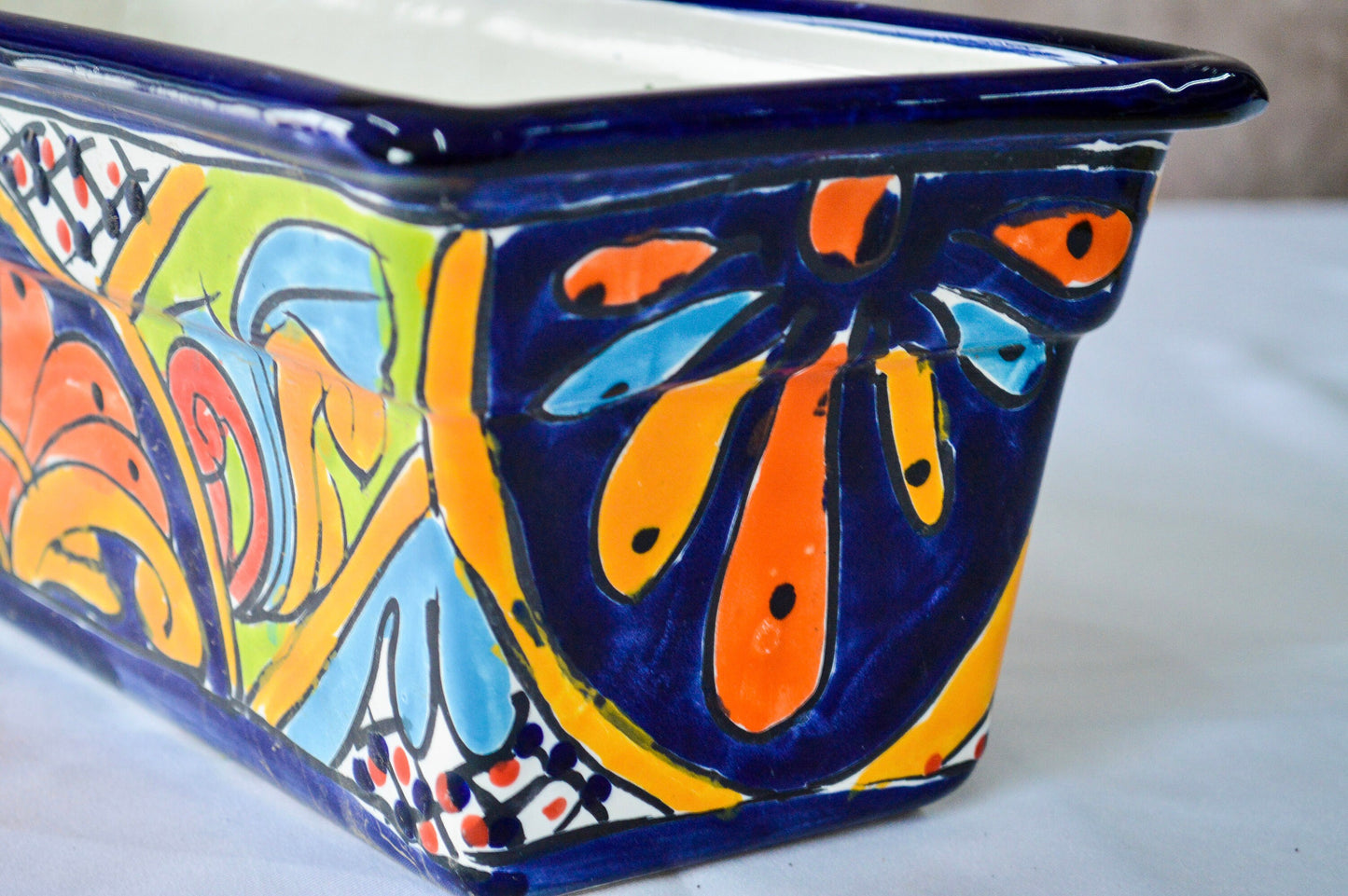 Colorful Talavera Long Pot