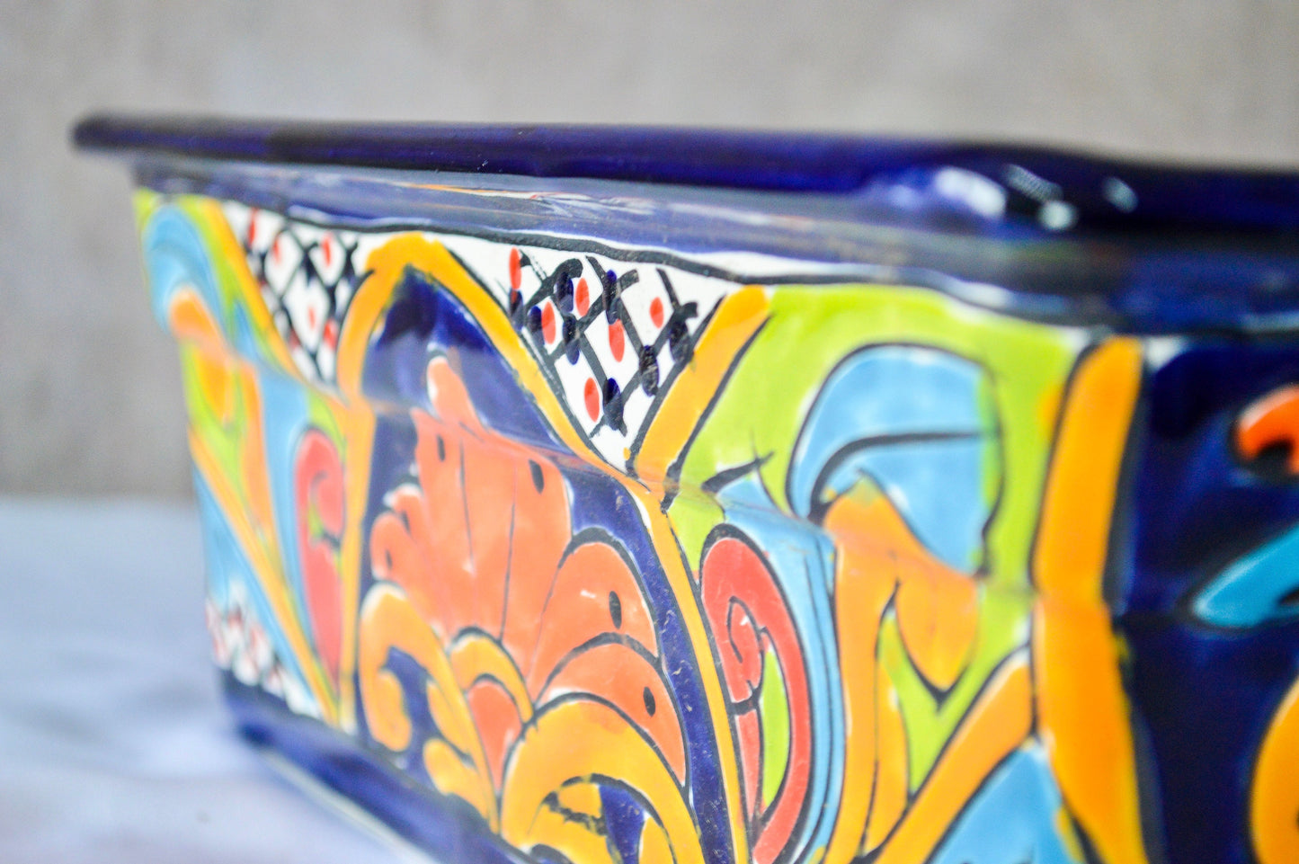 Colorful Talavera Long Pot