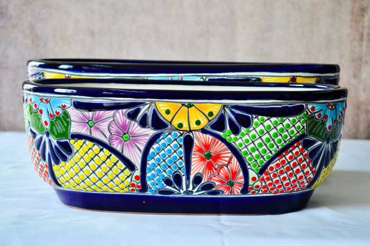 Colorful Talavera Long Pot