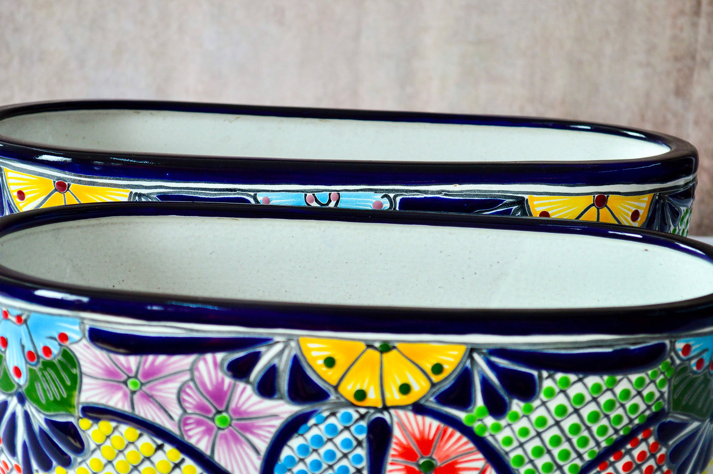 Colorful Talavera Long Pot