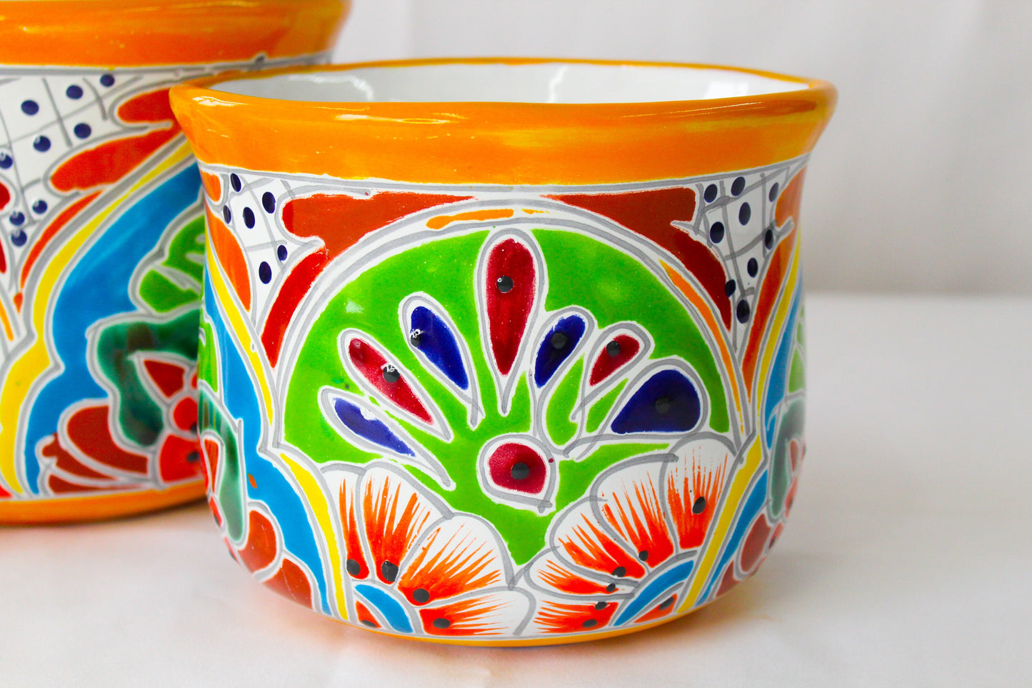 A Set of 3 Talavera pots
